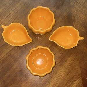 Set of four trinket dishes/ fall decor/dipping saucers